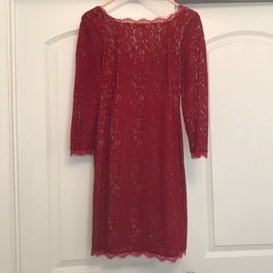 EUC Adrianna Papell Lace Overlay Sheath Dress, 4